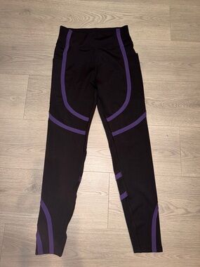 POP Fit Piper Black Leggings with Purple Accents